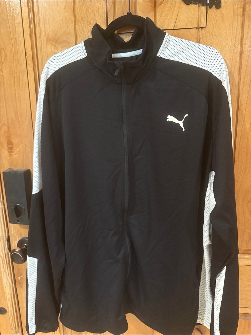 Men’s XXL Puma Black Track Jacket with White Panels